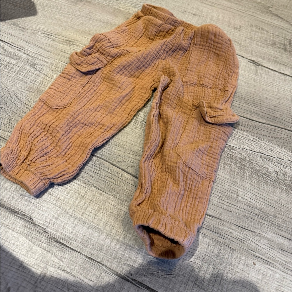 btween Brown muslin One Piece with Relaxed Fit joggers